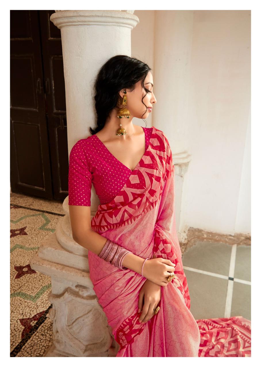 Krishna Vol 7 By Kashvi Printed Chiffon Sarees Wholesale Shop In Surat
